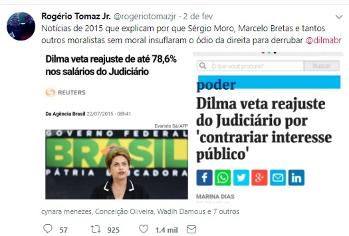Para jornalista brasileiro radicado no Uruguai, notícias de 2015 audam a explicar o ódio da direita por Lula e Dilma; de acordo com Rogério Thomaz, essa raiva pode ser explicada pelo fato de Dilma ter negado por diversas vezes um aumento de 78% ao Poder Judiciário em 2015
