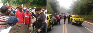 Integrantes de movimentos sociais bloqueiam trechos de duas rodovias federais que cortam Alagoas; os protestos nas BRs-104, em União dos Palmares, e na 101, em Teotonio Vilela, fazem parte de uma mobilização nacional contra a reforma da Previdência; não há previsão para desbloqueio das vias; de acordo com integrantes do 2º Batalhão da Polícia Militar (2º BPM), os manifestantes cobraram a presença da imprensa para dar início às negociações