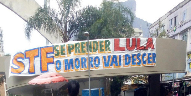 A faixa afixada na entrada da favela da Rocinha, avisando ao STF que, caso Lula seja preso, o morro vai descer, com certeza tirou o sono de Temer e do judiciário, que fingiram ignorar o fato, para não dar crédito a mobilização. Mas, a resposta veio a cavalo
