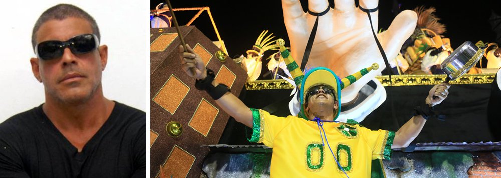 "Quero avisar a Tuiuti que palhaço é o caralho sou Brasileiro e lutei muito para tirar Dilma do poder ,e assim como eu milhoes de Brasileiros .Palhaço são vcs .Eu sou Brasileiro .Primeira Escola Comunista no Brasil", escreveu Frota nas redes sociais, se sentindo ofendido com o retrato dos manifantoches da Paraíso do Tuiuti