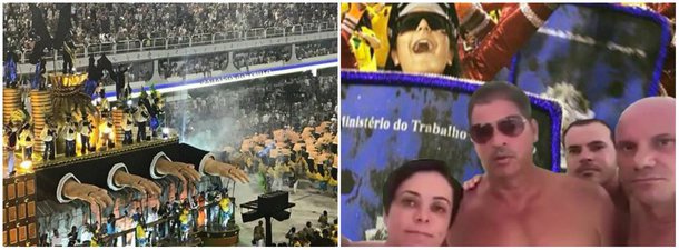 "Vem mais 'homenagem' por aí. O professor de história Léo Moraes, de 40 anos, pega hoje na lavanderia o terno do “vampiro-presidente” com o qual se consagrou na Sapucaí. O vampiro está confirmado no desfile? Confirmadíssimo. E vai ter uma surpresa", diz texto publicado no Blog da Cidadania, de Eduardo Guimarães; "A surpresa tem a ver com essa mulher que ninguém quer como ministra do Trabalho. A Cristiane Brasil? Isso. O Temer mereceu muito o que fizemos, ainda mais em um momento de briga jurídica por causa de uma ministra que ninguém aceita. Foi um grito de indignação contra a política suja"