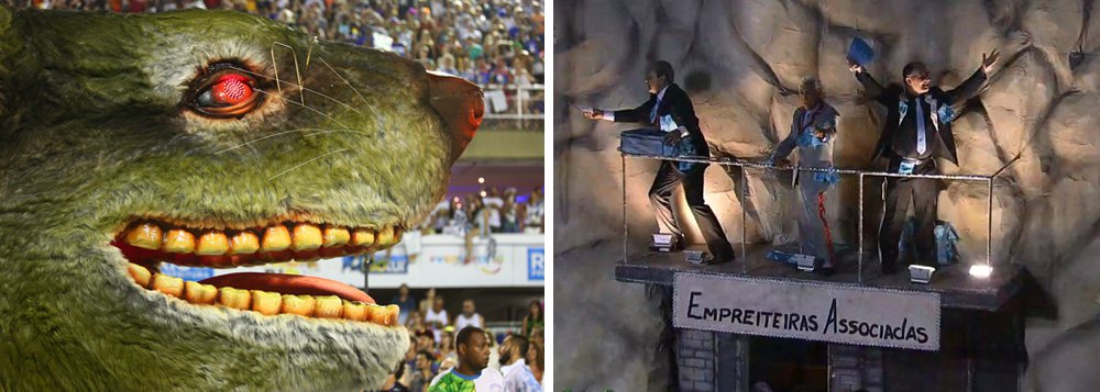 A Beija-Flor é a escola preferida da Globo para este Carnaval, pois ela apresentou na Sapucaí a mesma narrativa da emissora acerca das chagas que castigam o país do golpe de Estado, escreve o jornalista Esmael Morais; foram trabalhadas as marcas "corrupção", "violência", "desigualdade social" e "intolerância", que fazem o Brasil monstruoso — um 'Frankenstein' –, portanto "genérico" tal qual foi a apresentação da Beija-Flor