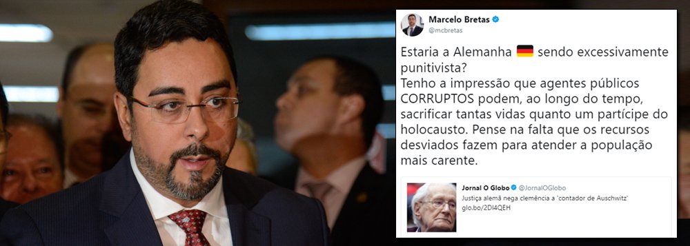 Em um exagero lamentável no que provavelmente acredita ser uma luta pelo combate à corrupção, o juiz da Lava Jato no Rio de Janeiro, Marcelo Bretas, diz ter "a impressão que agentes públicos CORRUPTOS podem, ao longo do tempo, sacrificar tantas vidas quanto um partícipe do holocausto"; "Pense na falta que os recursos desviados fazem para atender a população mais carente", continua