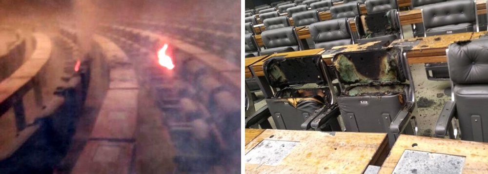 Um princípio de incêndio no plenário da Câmara dos Deputados na manhã de hoje (25) causou a interdição do salão Verde e do Comitê de Imprensa da Casa; a assessoria de impresna da Câmara informou que está apurando o caso e não deu detalhes