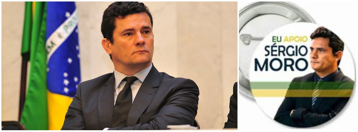 Em baixa nas pesquisas, o juiz Sérgio Moro ganhou nova campanha nas ruas de Curitiba; automóveis circulam na capital paranaense com os dizeres colados nos parabrisas “Eu apoio Sérgio Moro”; observação importante a ser feita é que houve uma mudança qualitativa na propaganda da Lava Jato; se antes era a operação o centro da promoção, agora é o próprio juiz que está com 53% de rejeição, segundo levantamento do Estadão/Ipsos; enquanto isso, o ex-presidente Lula, vítima de extrema caçada judicial, continua liderando as pesquisas de eleitorais