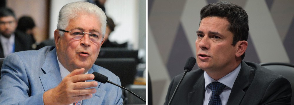 O senador Roberto Requião (MDB-PR) afirmou, pelo Twitter, que o juiz Sérgio Moro não tem tríplex, mas sim um “duplex”, que seria o próprio apartamento e mais o auxílio-moradia de R$ 4,3 mil ao mês; para Requião, quem tem “tríplex” é o juiz Marcelo Bretas e a esposa que também é magistrada. Ambos recebem o auxílio-moradia de quase R$ 10 mil, embora também sejam proprietários de imóvel no Rio; “Moro não tem triplex, é duplex, o próprio apto e mais o auxílio moradia”