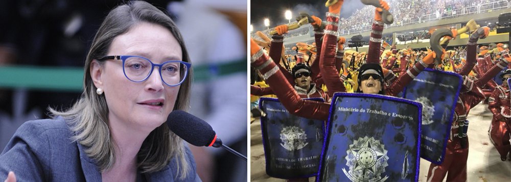 A deputada federal Maria do Rosário (PT-RS) afirmou que a escola de samba "mostrou o Inferno do Brasil: Temer vampiro, fantoches com a camiseta da seleção, a carteira de trabalho destruída, e o símbolo é um Pato Amarelo"; "E a TV foi obrigada a mostrar para o mundo. Viva o Carnaval do povo que não é bobo!", acrescentou a petista em sua conta no Twitter