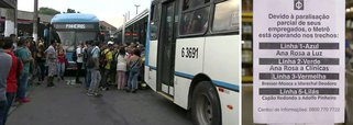 Paralisação de 24 horas dos metroviários afeta parcialmente a operação do metrô hoje (18) na cidade de São Paulo;  grevistas são contra a concessão à iniciativa privada das linhas 5-Lilás e 17-Ouro, cujo leilão está marcado para amanhã (19); com a greve, usuários que dependem do transporte público formam longas filas nos pontos de ônibus e a Companhia de Engenharia de Tráfego (CET) liberou os veículos de passeio do rodízio, mas manteve as restrições para caminhões e fretamento