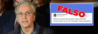 O cantor Caetano Veloso sofreu críticas nas redes sociais por um tuíte falso criticando a Polícia atribuído ao cantor após o roubo de equipamentos do músico no último domingo (14); a carreta que transportava os equipamento do show de Caetano foi roubada quando passava pela região de Itacaré (BA); o próprio Caetano, através de sua conta no Twitter, afirma que é o post é falso