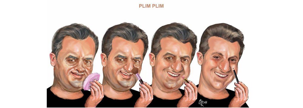 Numa charge brilhante, Renato Aroeira mostra quem é Luciano Huck: um Aécio Neves, depois da maquiagem; detalhe: os dois são sócios na Academia Bodytech, que foi usada pela Andrade Gutierrez para pagar propinas ao senador mineiro