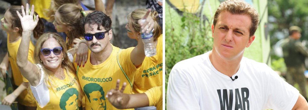 O ator que interpretou o juiz Sergio Moro no filme da Lava Jato e foi presença constante nos protestos de 2016 contra Dilma Rousseff foi direto: “Eu não votaria [em Huck]. Política eu não falo mais. Mas não, eu não votaria. Acho que tem pessoas mais preparadas, cara, tem pessoas que estão aí há um tempo já. É complicado. É um momento triste", disse Marcelo Serrado; sobre os "Manifestoches", retratados pela Tuiuti, Serrado diz que foi "genial"; "É a irreverência. Acho que tem que fazer de todos [os políticos], né? Não dá pra acreditar em nenhum hoje em dia"