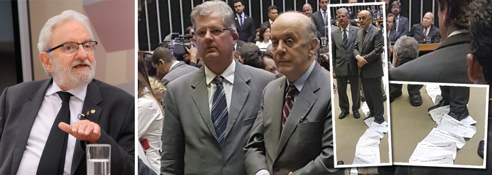O deputado federal Ivan Valente (Psol-SP) afirmou no Twitter que o senador José Serra (PSDB-SP) pisoteou as assinaturas de um abaixo-assinado contra a reforma da previdência; "Entregamos um abaixo-assinado contra a #ReformaDaPrevidencia na primeira Sessão do Congresso Nacional de 2018. Foram mais de 320 mil assinaturas pisoteadas pelo senador José Serra", escreveu o parlamentar