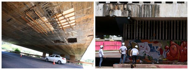 O trabalho avançou durante o feriado prolongado de carnaval e deve prosseguir nos próximos dias; em meio à programação de folia dos blocos de rua, equipes da Companhia Urbanizadora da Nova Capital do Brasil (Novacap), do Departamento de Estradas de Rodagem do Distrito Federal (DER-DF) e da Defesa Civil acompanham as obras de escoramento do viaduto que desabou no Eixo Rodoviário Sul, conhecido como eixão; a estrutura em torno do bloco que caiu está recebendo vigas de sustentação e a expectativa é de que até a próxima quinta-feira (15) a passagem esteja liberada para pedestres e veículos