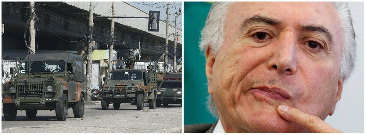 "A direita é isso. É a maior causa da violência brasileira, uma das maiores do mundo, por manter as estruturas do décimo mais desigual país do mundo e ter aplicado medidas neoliberais suicidas na economia que levaram o desemprego a 18% da população", diz Gustavo Castañon, professor do departamento de filosofia da Universidade Federal de Juiz de Fora; "Temer promete a intervenção vagalume, mas a tática de suspendê-la pode se afogar no STF e tirará ainda mais legitimidade de qualquer reforma que seja feita", diz; "Por que assumir esses ônus? E essa intervenção está sendo feita exatamente contra quem?", questiona