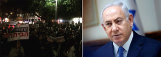 Milhares de pessoas em todo Israel se juntaram em marchas contra o primeiro-ministro Benjamin Netanyahu pela quarta semana consecutiva, exigindo sua renúncia após várias acusações de corrupção; os manifestantes se reuniram no Rothschild Boulevard de Tel Aviv no sábado, levando letreiros nos quais era possível ler "grandes negócios, políticos e submundo" e "vão para casa, corruptos!"