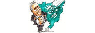 O chargista Carlos Latuff divulgou nesta quarta-feira, 7, uma charge em que retrata a decadência do ex-presidente Fernando Henrique Cardoso, um dos principais articuladores do golpe de 2016 que arruinou a economia e a democracia no Brasil; na charge, FHC aparece sorrindo em defesa da candidatura do apresentador da Globo Luciano Huck