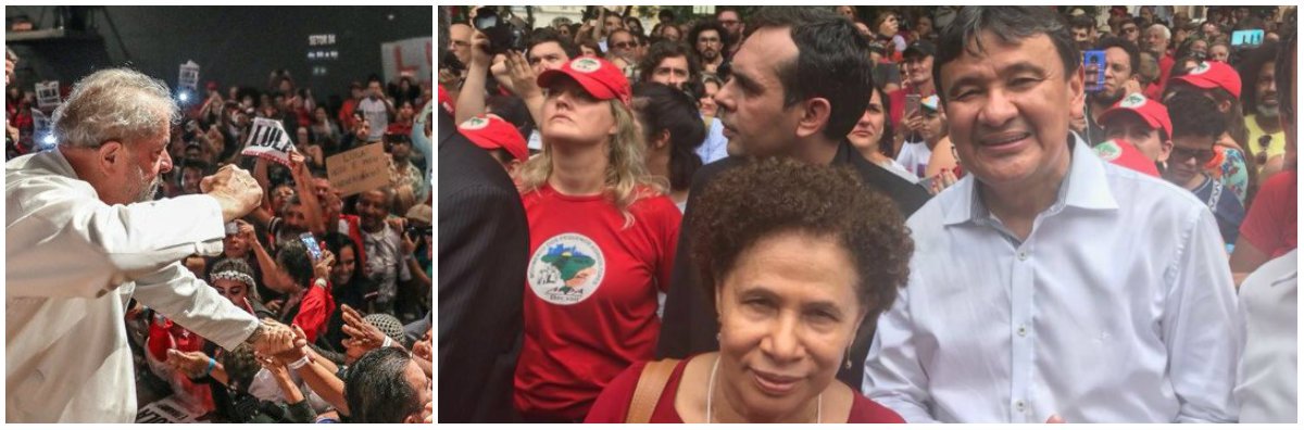 No Facebook, o governador do Piauí, Wellington Dias, postou: "Já estou em Porto Alegre, no Rio Grande do Sul, participando do evento "Mulheres Pela Democracia e Pelo Direito de Lula Ser Candidato"; milhares de pessoas reunidas em frente à Assembleia Legislativa do Rio Grande do Sul, lutando pelos seus ideais e pela democracia do nosso país!"