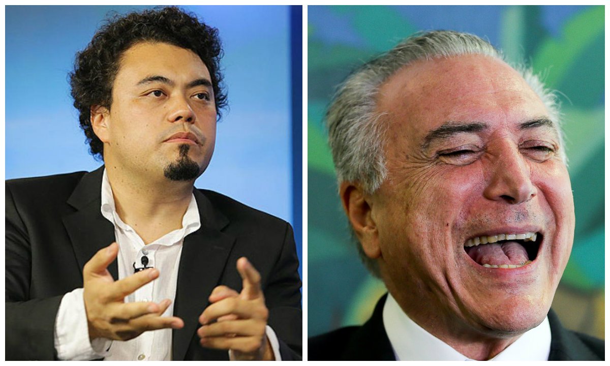 Jornalista Leonardo Sakamoto e Michel Temer