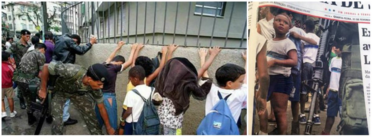 Ambas chocantes, as fotos levam a gente a várias reflexões e revolta. fico pensando no trauma destas crianças confrontadas desta forma. Estes caras estão preparados para enfrentar criminosos se não sabem nem discernir criança de bandidos? 