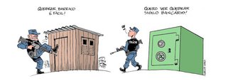 Chargista Carlos Latuff criticou a intervenção militar na Segurança Pública do Rio de Janeiro. Segundo ele, medidas semelhantes anteriores, esta também não vai adiantar; "Mandaram Exército e Marinha reprimir o tráfico nas favelas. Não adiantou. Instalaram UPP em favelas para reprimir o tráfico. Não adiantou. Temer autoriza intervenção das forças armadas no Rio. Não vai adiantar! Quem pede Intervenção Militar precisa é de intervenção psiquiátrica!", escreveu Latuff em sua página no Twitter, ao compartilhar charge sobre o assunto