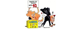Em charge para o 247 sobre o Carnaval, o cartunista Carlos Latuff diz que a Beija-Flor é a campeã oficial do carnaval de 2018, mas a Paraíso do Tuiuti, que denunciou o golpe ao mundo, é a campeã do coração de todos os brasileiros