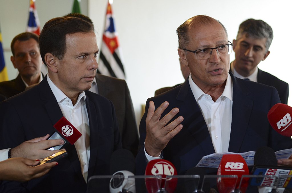 São Paulo - O governador Geraldo Alckmin e o prefeito João Dória reunem secretários do governo e prefeitura em seminário de integração para discutir ações prioritárias e parceirias (Rovena Rosa/Agência Brasil)