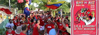 O carnaval em Olinda terá o MST em suas ladeiras, mas dessa vez irá homenagear o ex-presidente Lula com o tema: “Lula guerreiro do povo brasileiro”; o desfile está marcado para às 13 horas desta segunda-feira (12); o MST também montou uma barraca erguida pelos militantes acampados e assentados no coração da cidade histórica; eles recebem amigos ilustres, artistas, políticos e os foliões de todo país; bloco dos Sem Terra surgiu em 2000