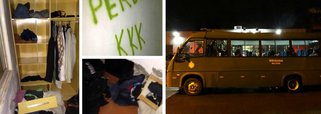 Levante Popular da Juventude afirma que, após a detenção de 26 militantes do movimento em Porto Alegre no dia do julgamento do ex-presidente Lula, "soldados armados e sem mandado de busca e apreensão invadiram a casa de um dos jovens, reviraram seus pertences, picharam as paredes com mensagens de provocação e ódio, agrediram, intimidaram e conduziram arbitrariamente o grupo de jovens que lá se encontrava, para o 3° Departamento de Polícia de Porto Alegre"; em nota, o movimento diz que os "jovens ficaram por uma média de 9 horas dentro do camburão, submetidos a abusos"