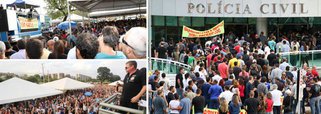 Além de declarar ilegal a greve dos policiais civis de Brasília, a Justiça do Distrito Federal determinou o imediato retorno da categoria ao trabalho e fixou em R$ 100 mil ao dia a multa imposta ao Sindicato dos Policiais Civis a cada dia de descumprimento da medida; argumento adotado no despacho cita a tese do Supremo Tribunal Federal (STF) que proíbe greves em serviços públicos essenciais, como a área de segurança pública; paralisação dura três dias e o indicativo de greve geral por tempo indeterminado seria decidido nesta segunda-feira (26)