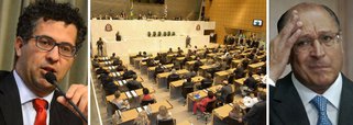 Segundo o líder do PT na Assembleia Legislativa de São Paulo, Alencar Santana, "o que estão fazendo na Alesp hoje é ilegalidade, é desespero de quem tem medo da CPI da Tucanagem"; "Estão passando por cima do regimento da Casa e impedindo a oposição de trabalhar; de acordo com o petista, o presidente da Alesp (Cauê Macris (PSDB), "envergonha o parlamento paulista ao se submeter aos interesses do governador"; "Também não publicaram o parecer como determina o regimento e colocaram as contas em votação em sessões extraordinárias na própria sexta, numa clara demonstração de desespero!"