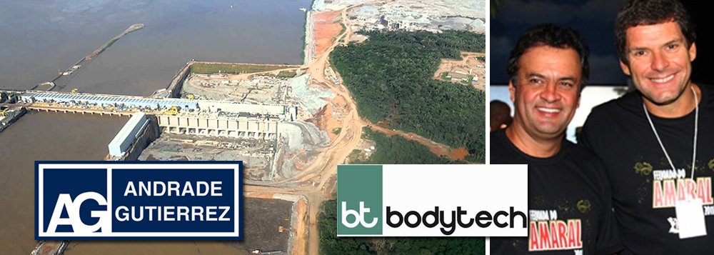 Ex-integrantes da Andrade Gutierrez levaram à Lava-Jato informações que mostram que o empresário Alexandre Accioly, sócio da rede Bodytech e um dos amigos mais próximos de Aécio Neves, agiu como laranja do senador em um esquema milionário de propinas que beneficiou a Odebrecht e a própria Andrade no construção da Usina de Santo Antônio, em Rondônia; em depoimento à PF, o ex-executivo e delator da empreiteira, Flávio Barra, confirmou o repasse de R$ 20 milhões a Aécio por meio de um contrato com a Aalu Participações e Investimentos, empresa controladora da rede de academias Bodytech que pertence ao empresário carioca, a uma sobrinha dele e a um ex-banqueiro