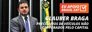 O deputado Glauber Braga (Psol-RJ) apoia a campanha de assinaturas solidárias do 247.  "É fundamental que a gente tenha veículos que não sejam capturados pelo poder econômico, que tenham liberdade, que tenham independência. Mas, para isso, é fundamental a sua contribuição. É a construção coletiva que pode construir essa independência", diz ele