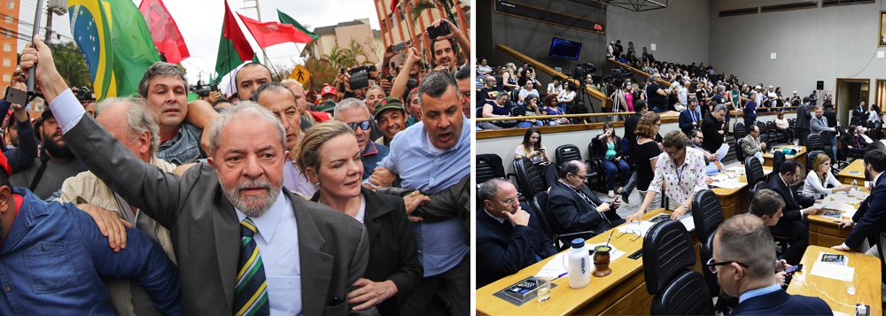 Câmara Municipal de Porto Alegre aprovou um projeto de lei de autoria do prefeito Nelson Marchezan Júnior, do PSDB, que promete barrar manifestações em defesa do ex-presidente Lula no próximo dia 24; a "Lei Antivandalismo" prevê multa de até R$ 395 mil para quem "embaraçar ou impedir, por qualquer meio, o livre trânsito de pedestres ou veículos nos logradouros públicos"; proposta também cria a possibilidade de que multas sejam emitidas a partir de denúncias feitas por qualquer cidadão, por internet ou telefone; oposição pode entrar na justiça alegando inconstitucionalidade no projeto 