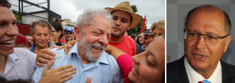 Detalhamento da mais recente pesquisa CUT/Vox Populi sobre a corrida presidencial mostra que o ex-presidente Lula lidera com folga até mesmo no estado de São Paulo, principal reduto do PSDB; no voto estimulado, Lula segue na liderança com 28% do voto estimulado, bem à frente de Jair Bolsonaro (14%) e Geraldo Alckmin (9%); Marina Silva e Joaquim Barbosa somam, cada um, 4% das intenções; Ciro Gomes tem 1%; no plano nacional, em um cenário com cinco postulantes à Presidência, Lula lidera com 45% do voto estimulado, seguido por Bolsonaro (15%), Marina Silva (7%), Alckmin (6%) e Ciro Gomes (3%); adesão dos eleitores paulistas à candidatura Lula é mais um sinal de que o País pode entrar e convulsão caso Lula seja inabilitado pela Justiça 