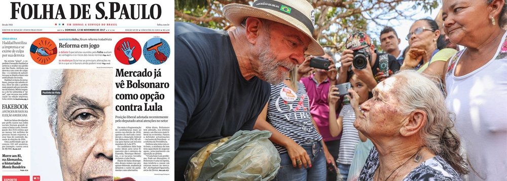 "A Folha de S. Paulo deste domingo é explícita. Em editorial, afirma que o PSDB estaria a caminho da 'humilhação suprema'" e "desdenha do potencial eleitoral do governador paulista", observa o colunista Ricardo Cappelli; "Não satisfeitos com a aventura do impeachment, parecem querer dobrar a aposta. A manchete principal enaltece Bolsonaro, tentando dar alguma civilidade, conteúdo e inteligência econômica a um fascista brucutu, raso e caricato", analisa, lembrando ainda que outra reportagem desta edição pressiona o TRF4 a confirmar decisões de Moro contra Lula; "Teremos uma eleição com Lula e outra completamente diferente sem ele. Se conseguirem impedir o ex-presidente, Manu(PCdoB), Ciro(PDT) e, principalmente o PT, serão chamados à responsabilidade", afirma Cappelli