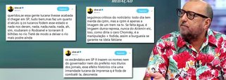 Jornalista Xico Sá usou sua conta no Twitter para criticar a conivência e o silêncio da grade mídia visando blindar os tucanos de alto coturno do PSDB paulista; "Os escândalos em SP ñ trazem os nomes nem do governador nem do prefeito nos títulos dos jornais, esse efeito histórico cria uma irmandade tucana da imprensa q é foda de combatê-la, desonesta", postou; "Se essa gente tucana tivesse acabado d chegar em SP, tudo bem, mas faz um quarto d século q os tucanos fodem esse estado e nada nos deram, nada, nada,nada, nada, ah, sim, roubaram o Rodoanel e torraram 8 bilhões no rio Tietê de modo a deixar o rio mais podre ainda", escreveu