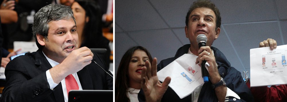 A bancada do PT no Senado, liderada por Lindbergh Farias (RJ), "condena a tentativa do atual governo de Honduras de fraudar as eleições presidenciais ocorridas no último dia 26 de novembro"; "De forma inexplicável, a contagem dos votos, que apontava para uma clara vitória de Salvador Nasralla, candidato da oposição democrática, foi interrompida devido a um suposto apagão informático. Desde então, a recontagem das urnas ocorre de forma seletiva e totalmente não transparente, favorecendo o candidato oficialista", critica o texto