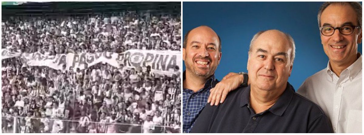 A Torcida do Atlético-MG subiu uma faixa batendo duro na Rede Globo. A faixa diz que a emissora pagou propina no futebol. "E aí?", consta no final do escrito; torcedores também xingaram a emissora; neste semana, a TV Globo voltou a ser acusada de pagar propina a dirigentes por direitos de transmissão de jogos de futebol; de acordo com o empresário José Eladio Rodríguez, a T&amp;T, uma offshore da Torneos y Competencias, foi criada na Holanda para receber pagamentos de grupos de mídia, entre eles a emissora brasileira, que então seriam desviados aos chefes do futebol