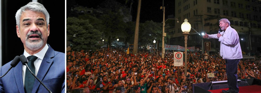 "Já entenderam que o povo quer Lula presidente de novo. Por isso, estão tentando de todas as formas tirá-lo do processo no tapetão. Mas não vamos permitir que isso aconteça. Agora, mais do que nunca, fica evidente o porquê da perseguição a Lula", afirma o líder da oposição no Senado, Humberto Costa (PT); "Mas o que a gente percebe é que, mesmo com toda a perseguição que Lula vem sofrendo, o que segue crescendo é o sentimento na população de que o ex-presidente deve voltar e assumir o posto, colocando o País novamente no rumo certo", completa