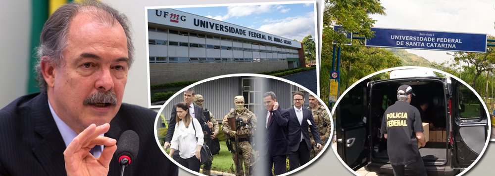 O ex-ministro da Educação Aloizio Mercadante condenou nesta quinta-feira, 7, a escalada autoritária contra as universidades brasileiras; em nota à imprensa, Mercadante lembrou que a operação da PF contra a UFMG ocorre no esteio do relatório do Banco Mundial, que defende o fim da gratuidade das universidades; "O que está em andamento, para além dessas ações típicas de um estado de exceção, é a tentativa de privatização completa do ensino superior brasileiro, com a asfixia orçamentária e o sucateamento das universidades federais, a partir da entrada em vigor da PEC 95 a partir do próximo ano, que promove uma ortodoxia fiscal permanente", alertou o ex-ministro; "Precisamos defender, agora, as universidades públicas", conclamou