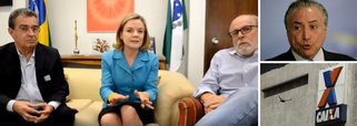 Senadora Gleisi Hoffmann, presidente nacional do PT, denunciou nesta quarta-feira, 11, que Michel Temer, rejeitado por mais de 90% da população, deflagrou o processo de privatização de um dos mais importantes bancos públicos do País: a Caixa Econômica Federal; Gleisi recebeu o diretor-presidente da Federação Nacional das Associações do Pessoal da Caixa Econômica Federal (Fenae), Jair Pedro Ferreira, e o ex-presidente da instituição Pedro Eugênio; segundo Gleisi, o governo quer mudar o estatuto do banco, como o primeiro passo para a venda do banco; "O retrocesso que vai ser para o Brasil, a gente vender um banco como a Caixa, que é operadora de tantos programas sociais e também na área de crédito para infraestrutura", disse Gleisi
