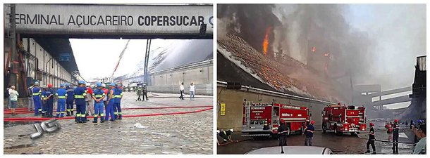 O Ministério Público Federal (MPF) em Santos (SP) denunciou a Companhia Auxiliar de Armazéns Gerais (Copersucar) por crime ambiental em razão do incêndio ocorrido nso armazéns da empresa em outubro de 2013; as chamas atingiram 180 mil toneladas de açúcar bruto estocadas e provocaram o derramamento do produto no estuário do porto; milhares de peixes morreram e 2 mil pescadores foram prejudicados.; a água utilizada no combate ao incêndio arrastou grande parte do açúcar bruto e melaço para o estuário, alterando suas características naturais