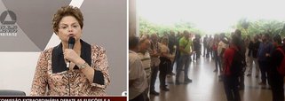 Militantes do MBL fizeram arruaça do lado de fora da Assembleia Legislativa de Minas Gerais nesta segunda-feira 11, enquanto Dilma Rousseff recebia uma homenagem da deputada Marília Campos (PT); eles gritaram "ei, Dilma, vai tomar no cu", foram vaiados e expulsos pelos petistas, que gritam de volta: "Fascistas, fascistas não passarão"; assista