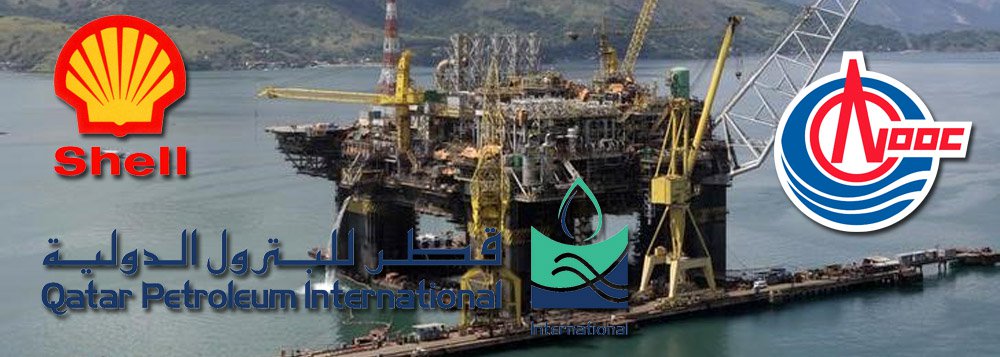 O consórcio entre a Shell, a chinesa CNOOC e a QPI, do Catar, foi o único a apresentar proposta para arrematar a área de Alto de Cabo Frio Oeste, no pré-sal da Bacia de Santos, de acordo com resultado de leilão da reguladora ANP nesta sexta-feira; o lance do consórcio levou a área com oferta de 22,87 por cento de óleo à União, sem ágio