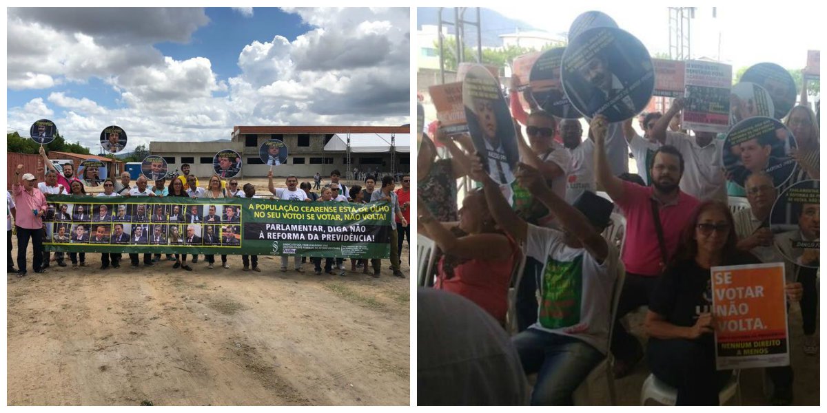 Denunciando o desmonte da educação no governo de Temer e a reforma da previdência, servidores do Instituto Federal de Educação, Ciência e Tecnologia do Ceará (IFCE) realizaram um ato de protesto contra o ministro da educação, Mendonça Filho, em Maranguape, a 30 km de Fortaleza, na manha desta sexta-feira, 15/12. Em seguida, em Fortaleza, ao chegar no Palácio da Abolição para uma solenidade com o governador Camilo Santana, o ministro também foi recebido por servidores da UFC, com gritos de golpista e protestos contra o corte de verbas para as universidades públicas