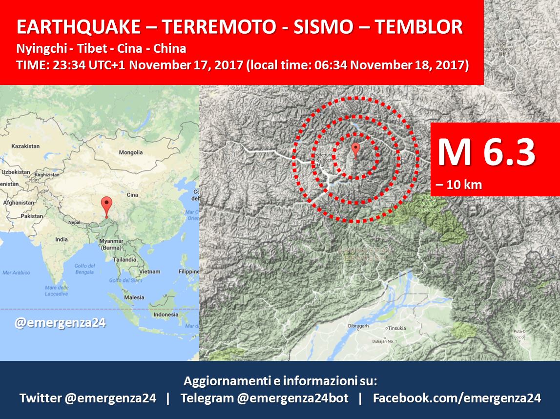 Um terremoto de 6,3 graus na escala Richter atingiu a região chinesa de Xizang, nas proximidades da fronteira com a Índia; de acordo com o Serviço Geológico dos Estados Unidos, o tremor aconteceu a cerca de 10 quilômetros de profundidade na manhã do sábado (hora local)