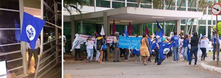 Pescadores invadiram o prédio do Ministério do Planejamento, em Brasília, em protesto contra o cancelamento de registros de pesca pelo órgão; manifestantes ocuparam a portaria e a entrada principal do edifício; em outubro deste ano, o Ministério do Planejamento também foi alvo de uma ocupação promovida por agricultores ligados ao MST, que protestavam contra o "desmonte da política de reforma agrária" promovida pelo governo Michel Temer