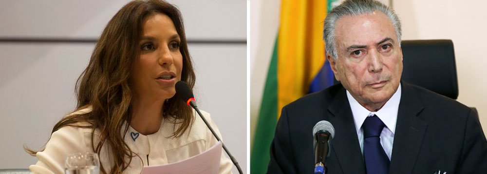 A cantora baiana Ivete Sangalo ficou "indignada" com o decreto por meio do qual Michel Temer extingue a Reserva Nacional de Cobre e Associadas, área de 47 mil quilômetros quadrados entre Pará e Amapá, rica em ouro e outros minérios e que engloba nove áreas protegidas, entre florestas estaduais, reservas ecológicas e terras indígenas; "Quanta notícia difícil de aceitar. Brincando com o nosso patrimônio? Que grande absurdo. Tem que ter um basta", publicou a cantora no Instagram