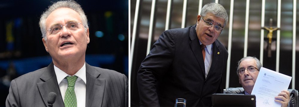 Senador Renan Calheiros (PMDB-AL) criticou a decisão do governo Temer de nomear Carlos Marun, braço-direito de Eduardo Cunha, para a Secretaria de Governo; "Um absurdo", disse Renan; depois da repercussão negativa, o Planalto decidiu manter Antonio Imbassahy no comando da pasta