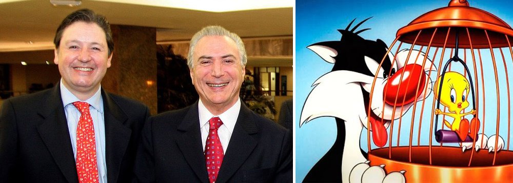 "Como na música de Claudinho e Bochecha, interpretada por Adriana Calcanhoto, Rocha Loures sem Temer é como 'avião sem asa, fogueira sem brasa, futebol sem bola, Piu-piu sem Frajola'", brinca o colunista; Josias de Souza diz ainda que a alternativa à fantasia de Rocha Loures, que deve encobrir Temer no depoimento que terá de prestar, "seria Piu-piu fazer uma delação premiada para denunciar o Frajola"